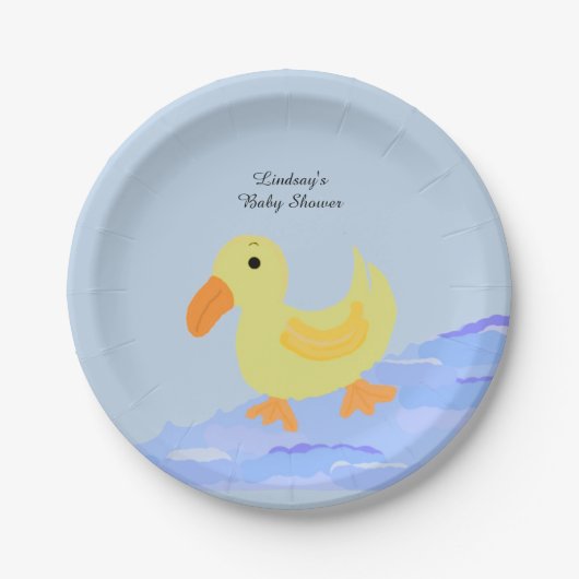 Gelb Entchen Baby Shower Pappteller (Vorderseite)