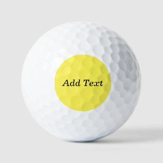Gelb Erstellen Sie Ihren eigenen Text Golfball (Vorderseite)