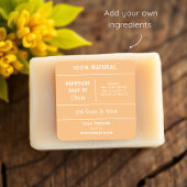 Gelb | Etikett für Seifenzutaten Quadratischer Aufkleber