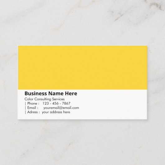 Gelb | Farbe "Brighten Your World" Visitenkarte (Rückseite)