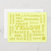 Gelb - Farbsprachen auf Postkarten (Vorne/Hinten)