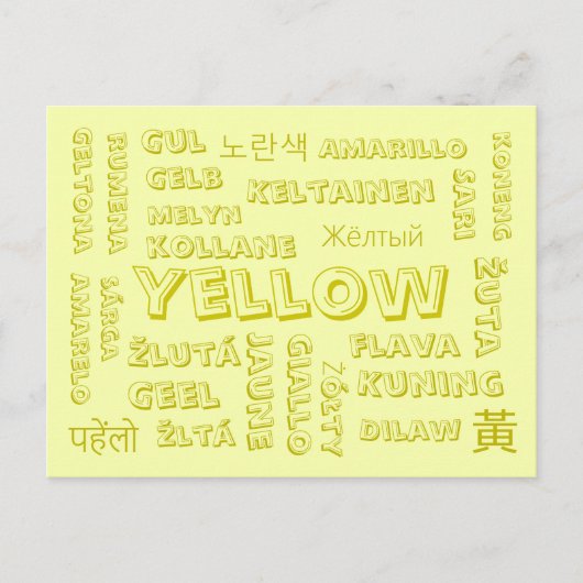 Gelb - Farbsprachen auf Postkarten (Vorderseite)