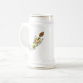 Gelb Figur Fußball Bierglas (Vorderseite Links)