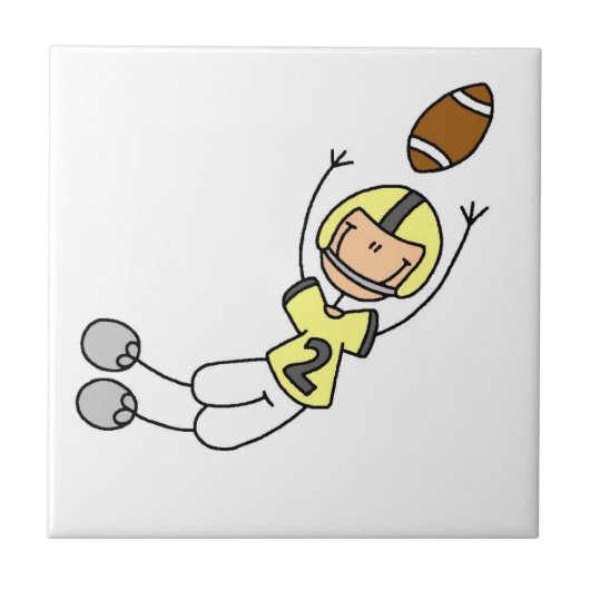 Gelb Figur Fußball Fliese (Vorderseite)