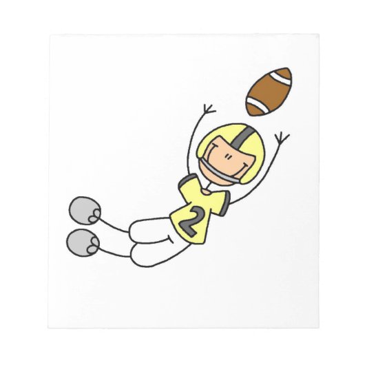 Gelb Figur Fußball Notizblock (Vorderseite)