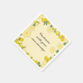 Gelb Floral Benutzerdefinierter Text Frühling Serviette (Ecke)