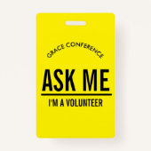 Gelb Fragte mir, ich bin ein freiwilliges Abzeiche Ausweis (Vorderseite)
