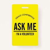 Gelb Fragte mir, ich bin ein freiwilliges Abzeiche Ausweis (Rückseite)