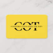 Gelb für den Kontraktor für moderne Bautechnik Visitenkarte (Vorderseite)