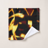 Gelb gebrannte Streifen mit abgeschrägtem Aussehen Badhandtuch Set (Waschlappen)