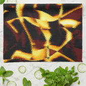 Gelb gebrannte Streifen mit abgeschrägtem Aussehen Geschirrtuch (Gefaltet)