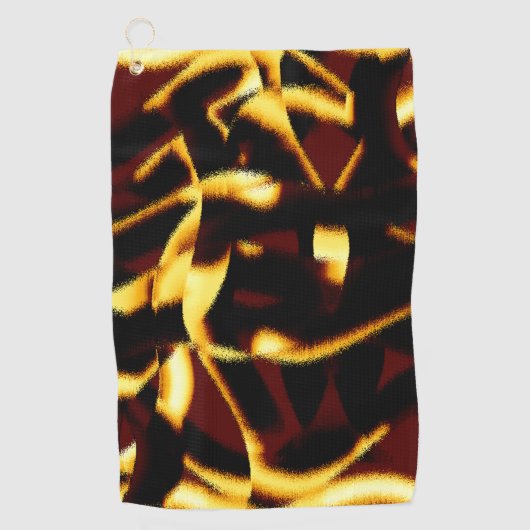 Gelb gebrannte Streifen mit abgeschrägtem Aussehen Golfhandtuch (Vorderseite)