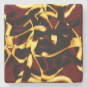 Gelb gebrannte Streifen mit abgeschrägtem Aussehen Steinuntersetzer (Vorderseite)