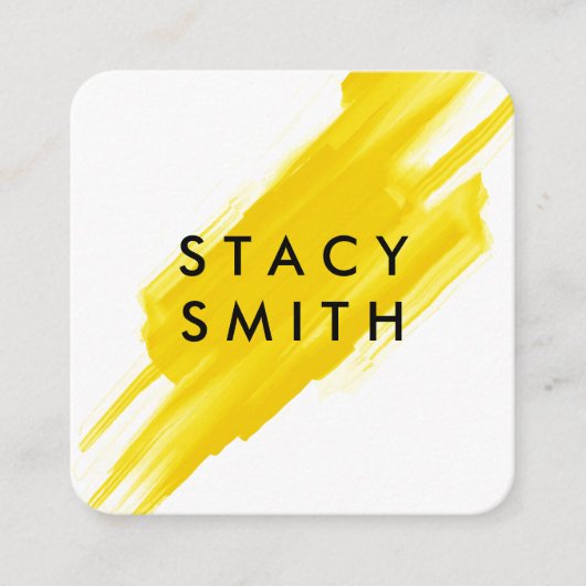 Gelb gebürstet quadratische visitenkarte (Vorderseite)
