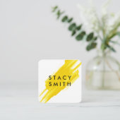 Gelb gebürstet quadratische visitenkarte (Stehend Vorderseite)