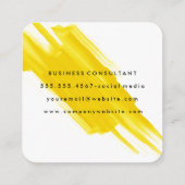 Gelb gebürstet quadratische visitenkarte (Rückseite)