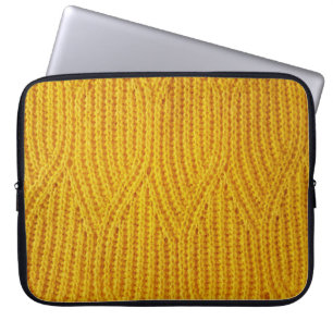 Gelb gegossen: Textile Oberfläche Hintergrund. Laptopschutzhülle