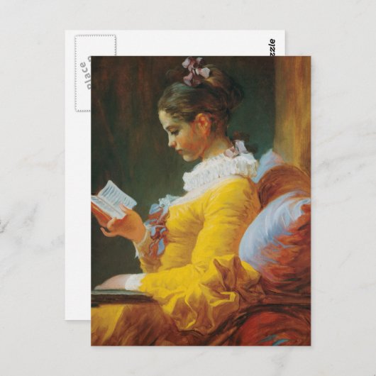 Gelb gekleidet postkarte (Vorne/Hinten)