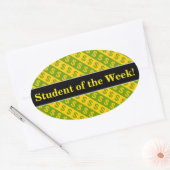 Gelb-Gelb-Dollar-Zeichen ($) Streifen Ovaler Aufkleber (Umschlag)