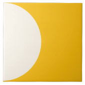 Gelb Gelb Moderne geometrische Halbkreis Tile Fliese (Vorderseite)