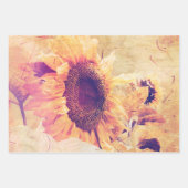 Gelb-Gelb-Vintage Decoute Land Blume Geschenkpapier Set (Vorderseite 2)