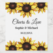 Gelb-gelbe Hochzeit Cheers Elegant Weinetikett (Einzelnes Label)