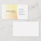 Gelb-gelbes Orange einfache Vorlage Moderne Visitenkarte (Vorne/Hinten)