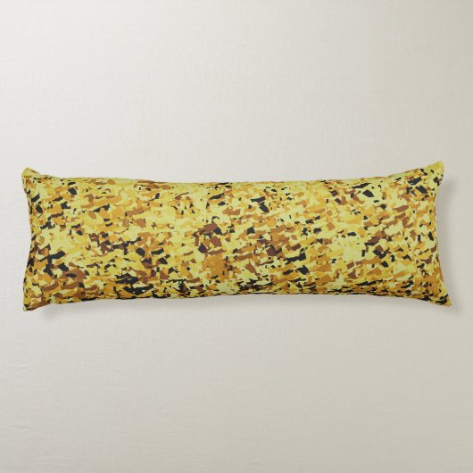 Gelb gemischt mit Abstraktem schwarzen Muster Seitenschläferkissen (Rückseite)