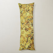 Gelb gemischt mit Abstraktem schwarzen Muster Seitenschläferkissen (Rückseite (Vertikal))