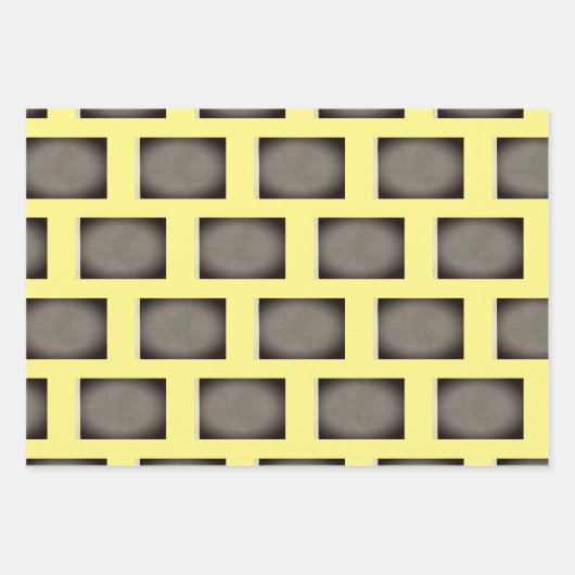 Gelb geometrisch geschenkpapier set (Vorderseite)