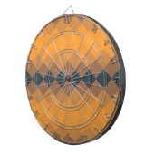 Gelb, geometrisch, lebhaft, abstrakt, trendig dartscheibe (Vorderseite rechts)