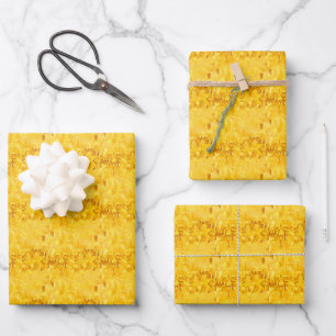 Gelb Gepixelt Geschenkpapier Set