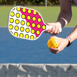 Gelb gepolsterter geometrischer Art rosa weißer Fa Pickleball Schläger