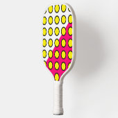 Gelb gepolsterter geometrischer Art rosa weißer Fa Pickleball Schläger (Links)