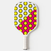 Gelb gepolsterter geometrischer Art rosa weißer Fa Pickleball Schläger (Rückseite)