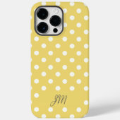 Gelb gepunktete personalisierte Initialen Case-Mate iPhone Hülle (Rückseite)