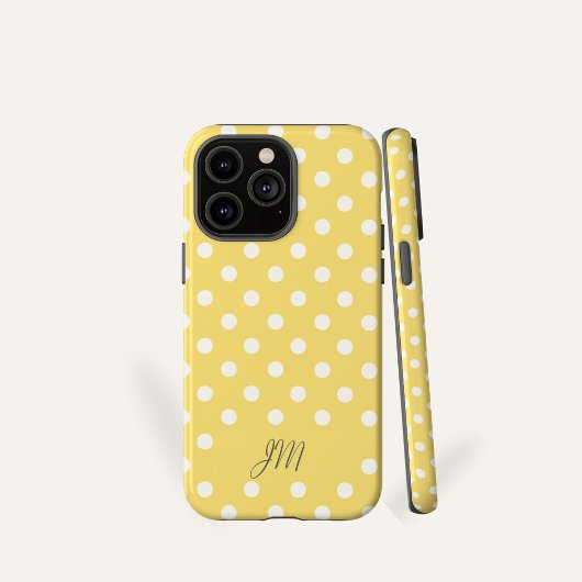 Gelb gepunktete personalisierte Initialen Case-Mate iPhone Hülle