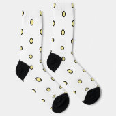 Gelb gepunktetes Muster mit schwarzer Kontur Socken (Rechts)