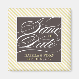 GELB GESTREIFT SAVE THE DATE MAGNET