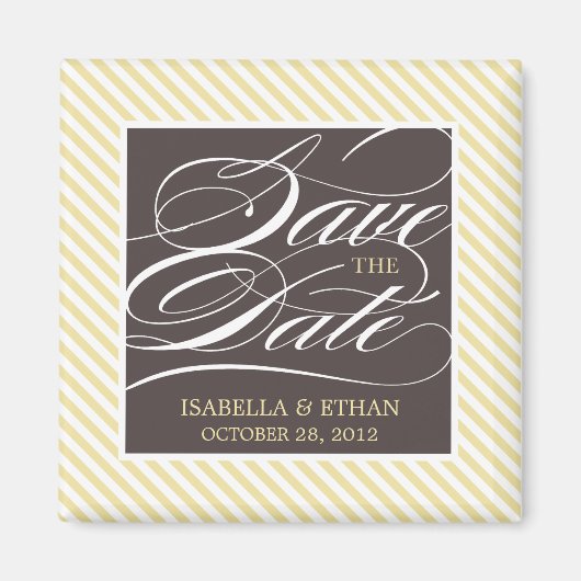 GELB GESTREIFT SAVE THE DATE | MAGNET (Vorne)