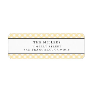 Gelb gestreifte Geburtsanzeige-Adressaufkleber