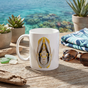 Gelb gestreifter Engelsfisch-Porträt Kaffeetasse