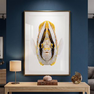 Gelb gestreifter Engelsfisch-Porträt Poster