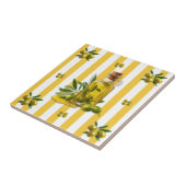 Gelb gestreiftes Olivenölmuster Fliese (Seite)