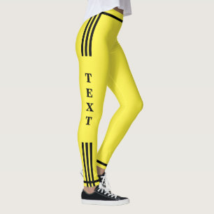 Gelb gestrichene Seitenstreifen Leggings für Text 