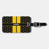 Gelb gestrichener moderner Monogramm-Name Gepäckanhänger (Vorderseite horizontal)