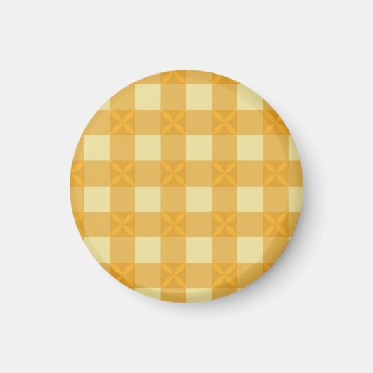 Gelb Gingham & Gelbe Blütenblätter Magnet (Vorne)