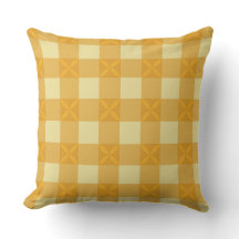 Gelb Gingham & Gelbe Blütenblätter Wurf Kissen