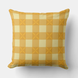 Gelb Gingham & Gelbe Blütenblätter Wurf Kissen