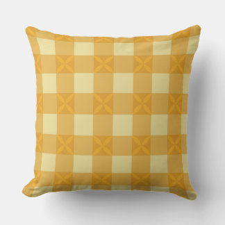 Gelb Gingham & Gelbe Blütenblätter Wurf Kissen 